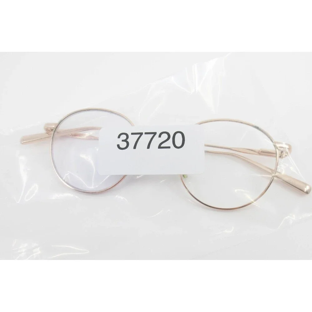 Rose Gold Round Metal Eyeglasses Frames Vintage Style Circular Full Rim 37720